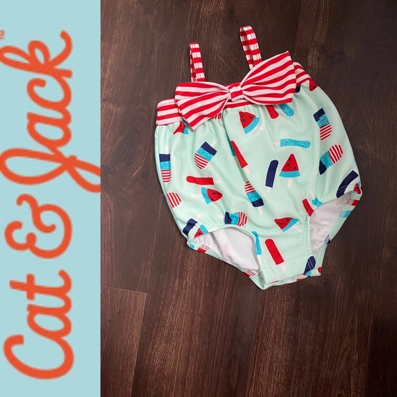 Cat & Jack Other - 🍡🍉 Snap Bottom Popsicle Swimsuit Watermelon